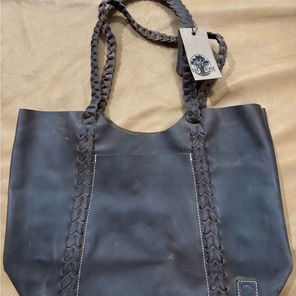 Dark Brown Leather Tote Bag